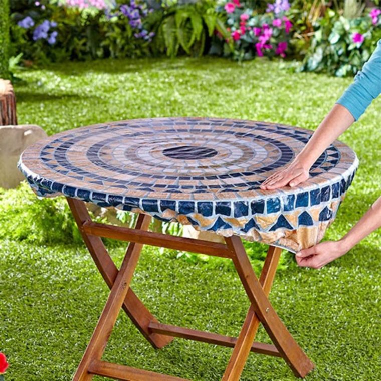 disposable fitted round elastic picnic table covers