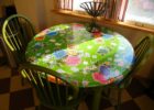fitted green round vinyl elastic table covers
