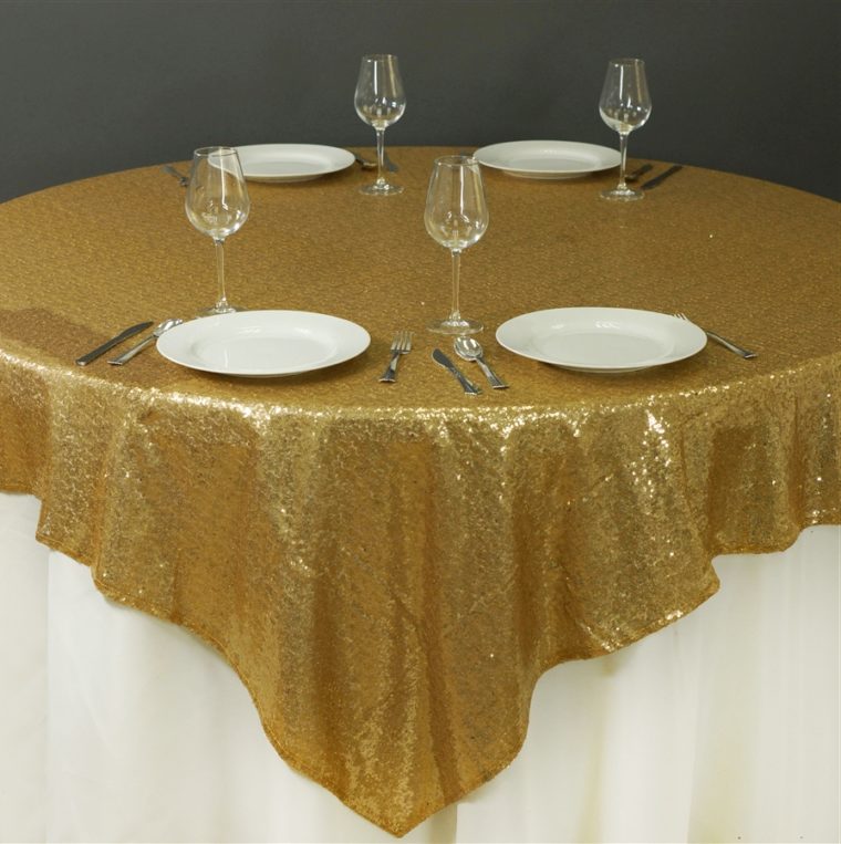 Gold Overlay Tablecloth Accents