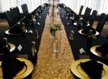 luxury gold runners for tables