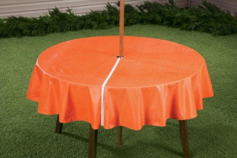 orange round zippered tablecloths