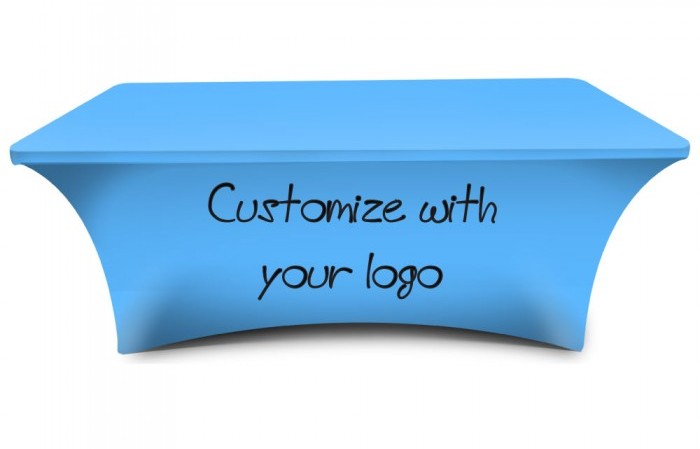spandex table cover with logo custom company
