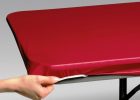 cheap red plastic fitted table covers disposable