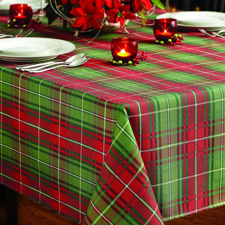 Oval Christmas Tablecloths-rectangular christmas tablecloth-Tartan Plaid Christmas Tablecloth