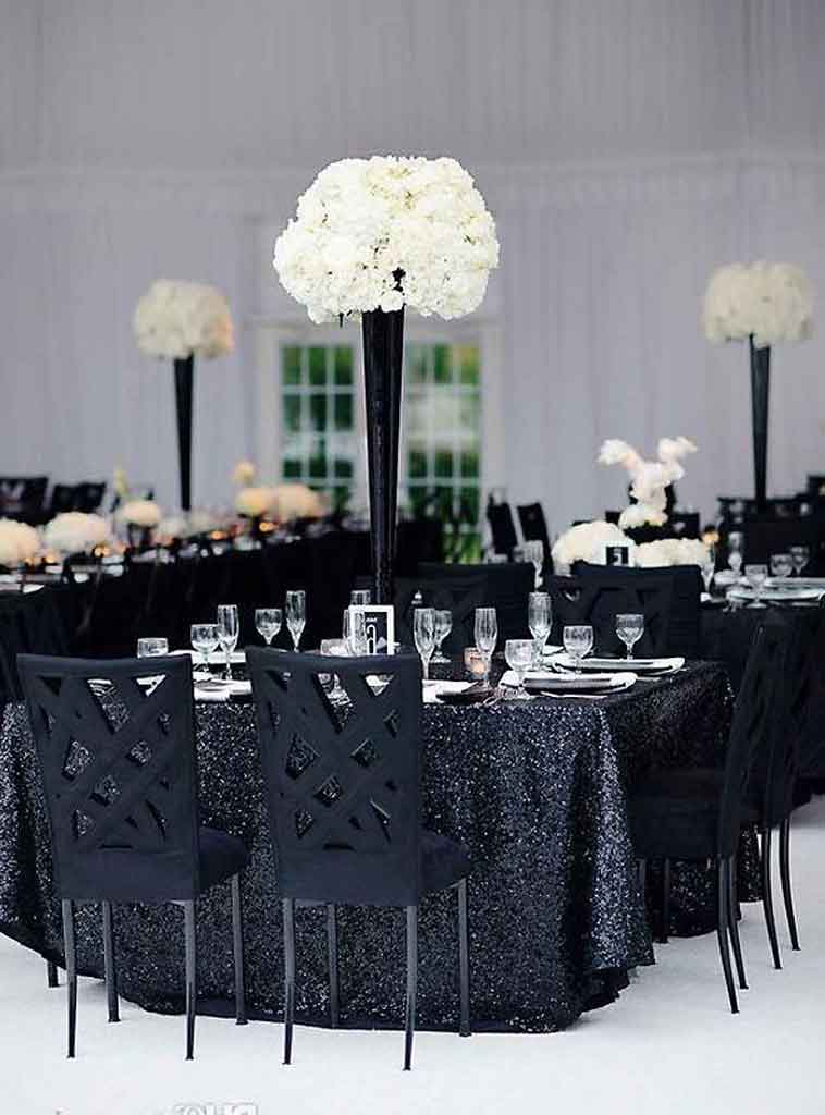 4 Black Wedding Tablecloth Inspiration for a Modern and Chic Wedlock Ceremony Theme | Table Covers Depot