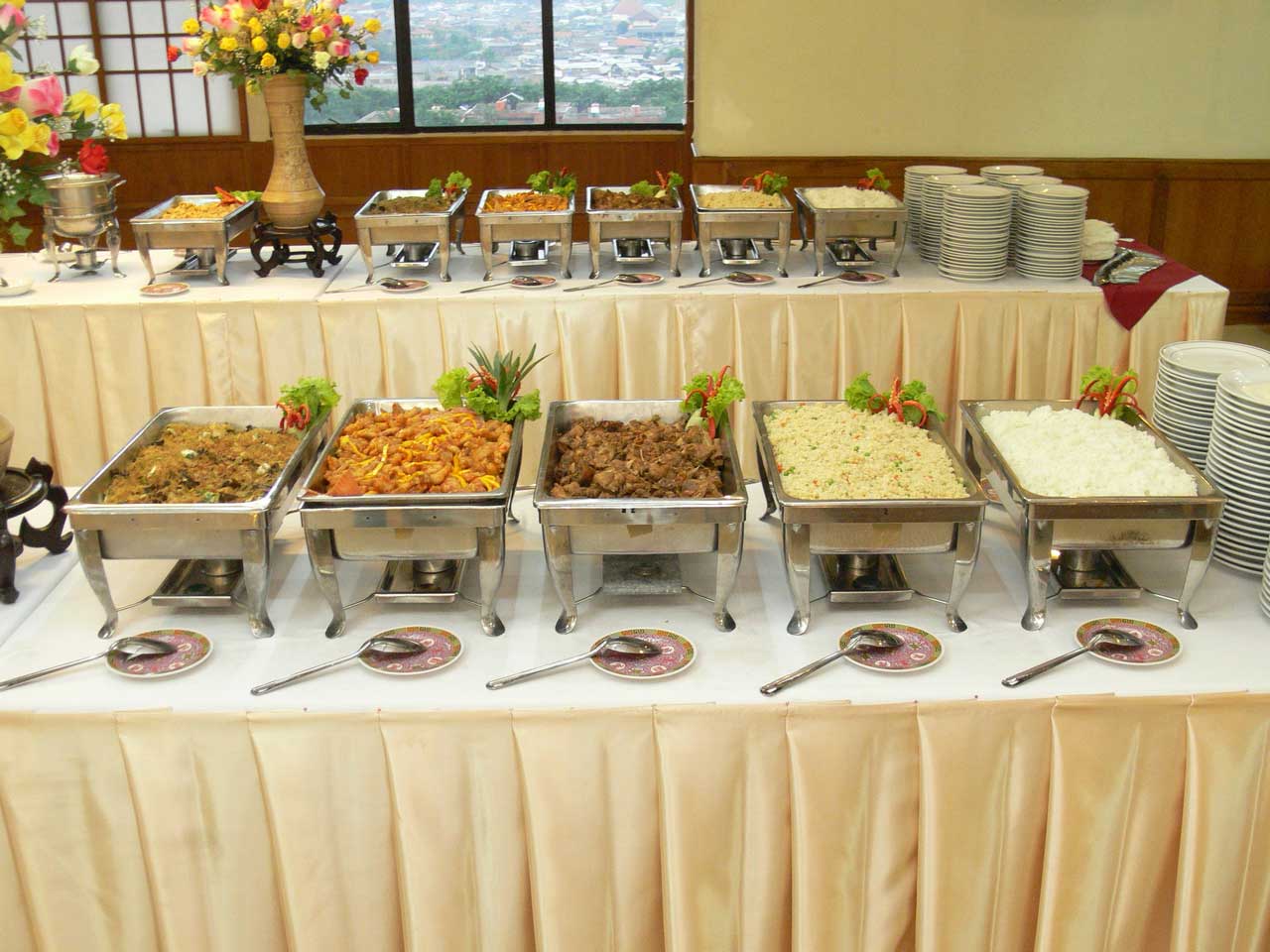 buffet table in kitchen decorations