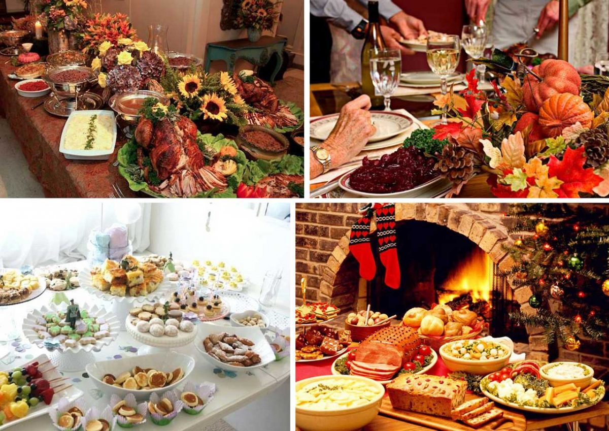 5 tips buffet table decorations for Thanksgiving and Christmas