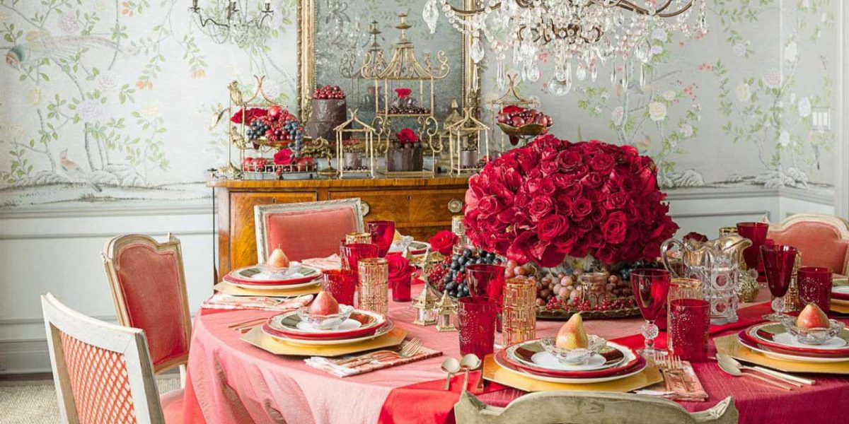 Valentines Day Decorations for Romantic Themed Dining Table at Home