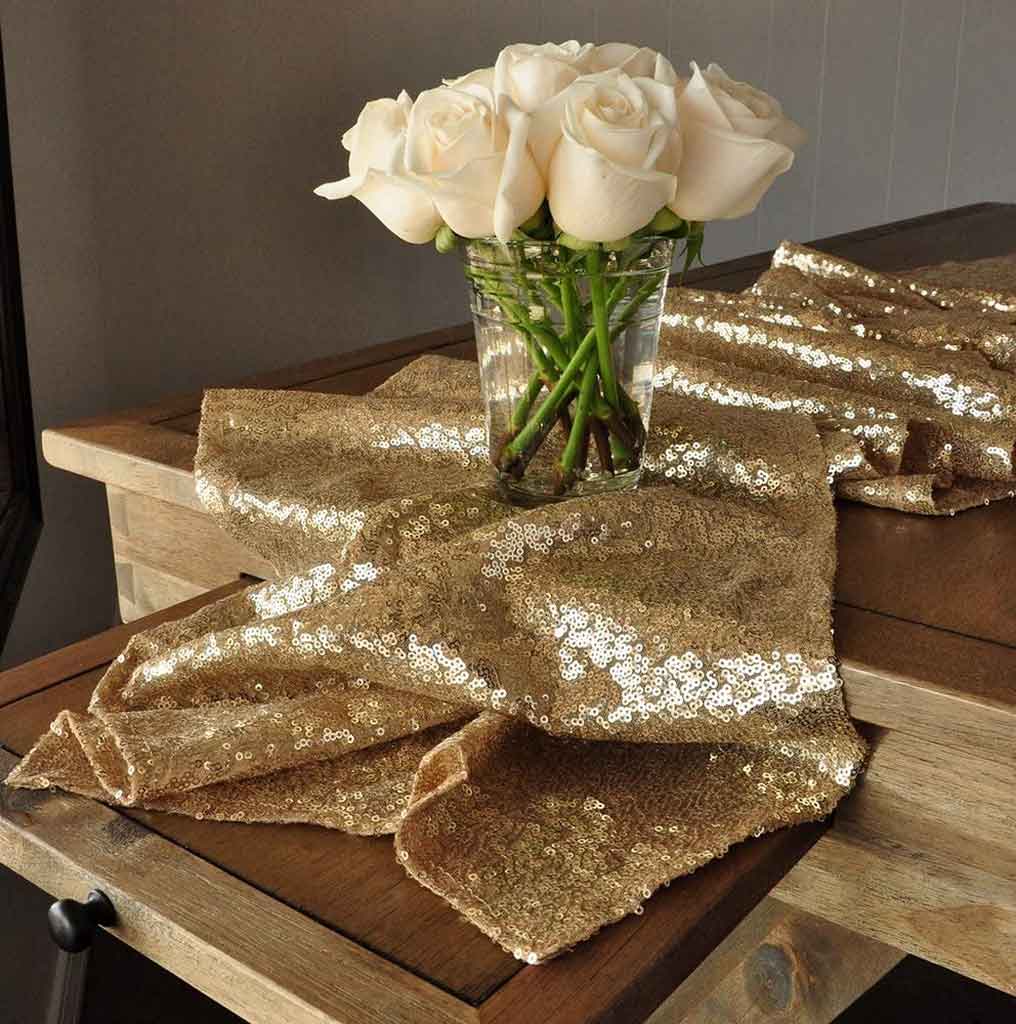 Best 5 Recommended Gold Wedding Table Runner Designs to make an Elegant Looks | Table Covers Depot