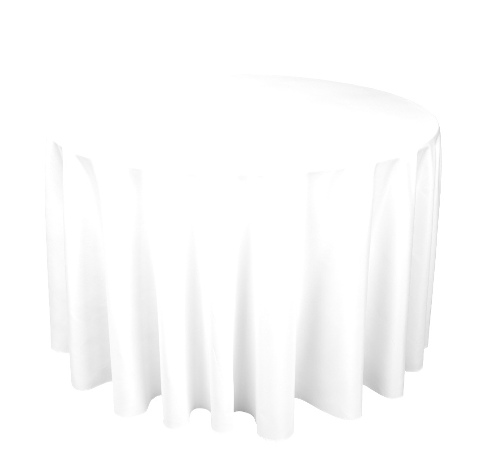 round table linens | Denby Hire | White Polycotton Tablecloth Fits 5ft Round Table ..