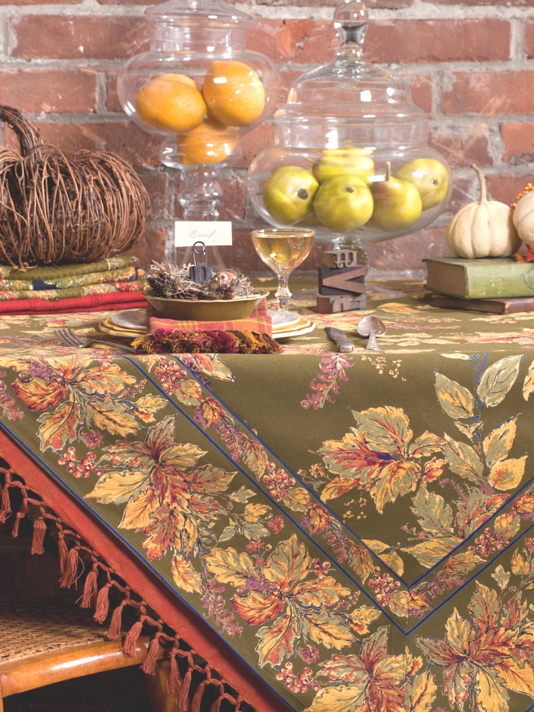 fall table linens | Falling Leaves Tablecloth | Shop All Collections, Table Linens ..