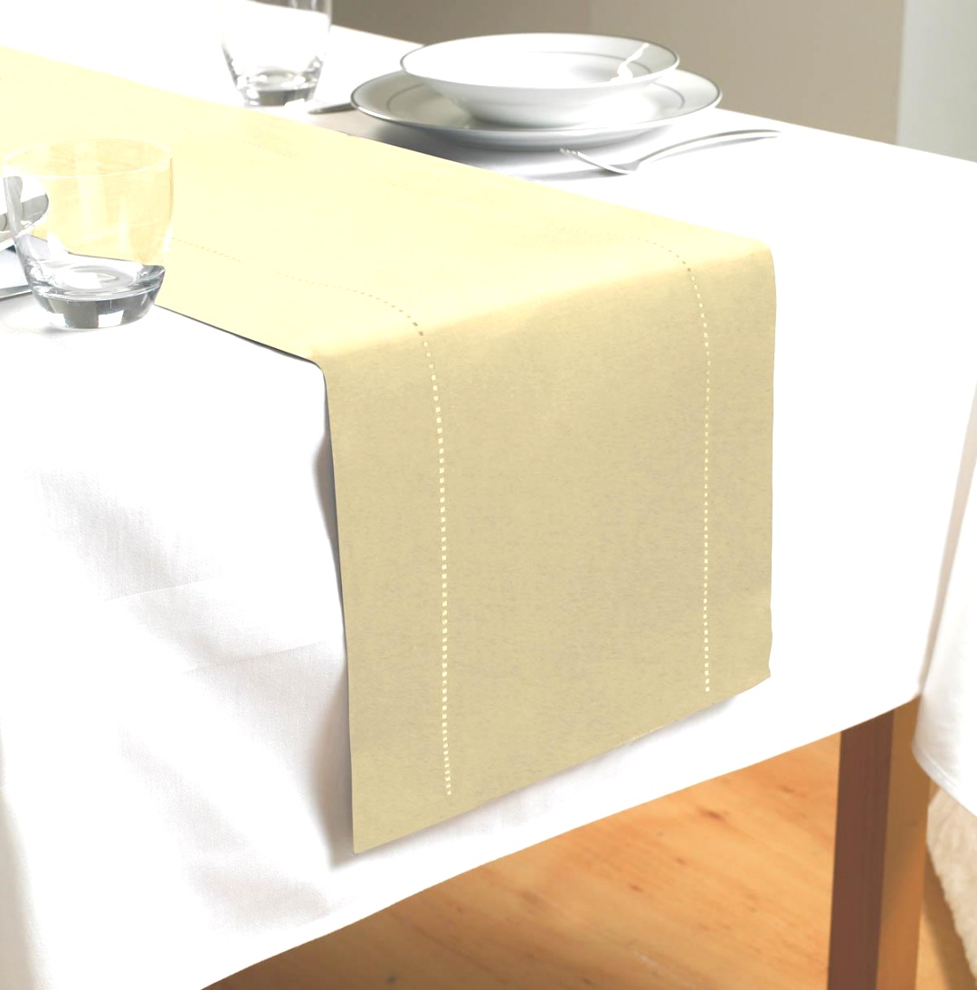 linen runners for tables | Hem Stitch Table Runner Cream | Kitchen Homewares | linen runners for tables