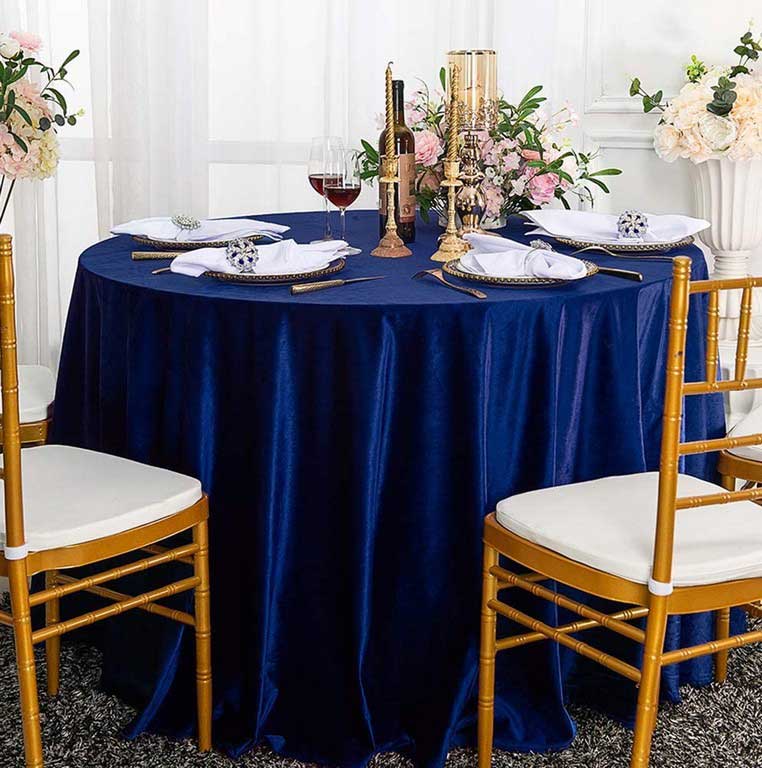 Properties of Velvet Tablecloth in Navy Blue Hues You Should Know 