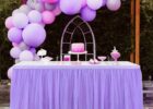 Several Selections of Lavender Hue Table Skirt